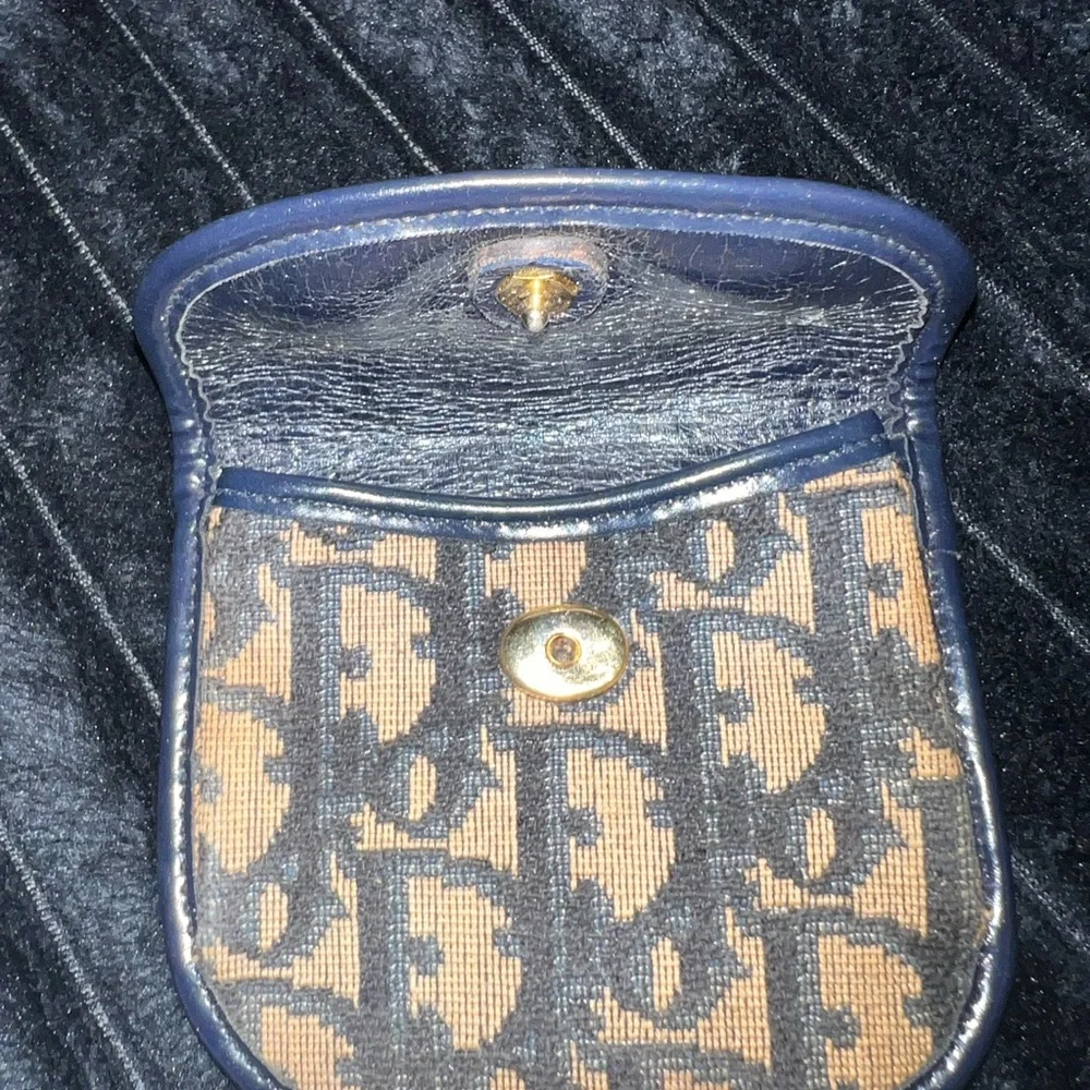 Vintage navy blue Monogram coin wallet
